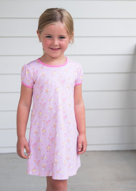 Pink Floral Knit Play Dress