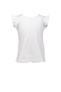 Pima Flutter Sleeve White Shirt
